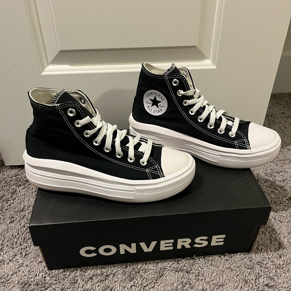 Black and White Platform Converse